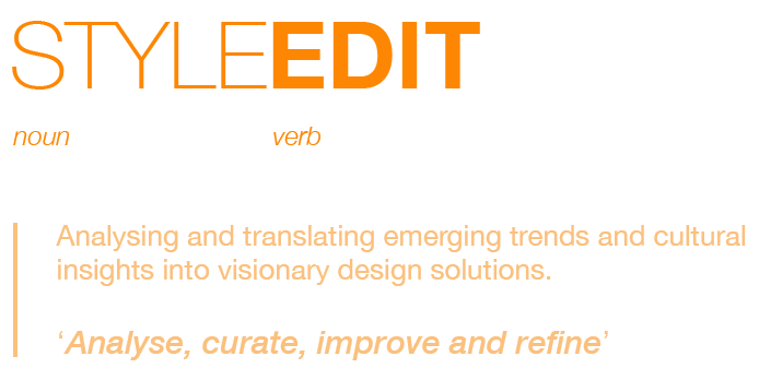 Style Edit definition, noun and verb. Analysing and translating emerging trends and cultural insights into visionary design solutions. Analyse, curate, improve and refine.